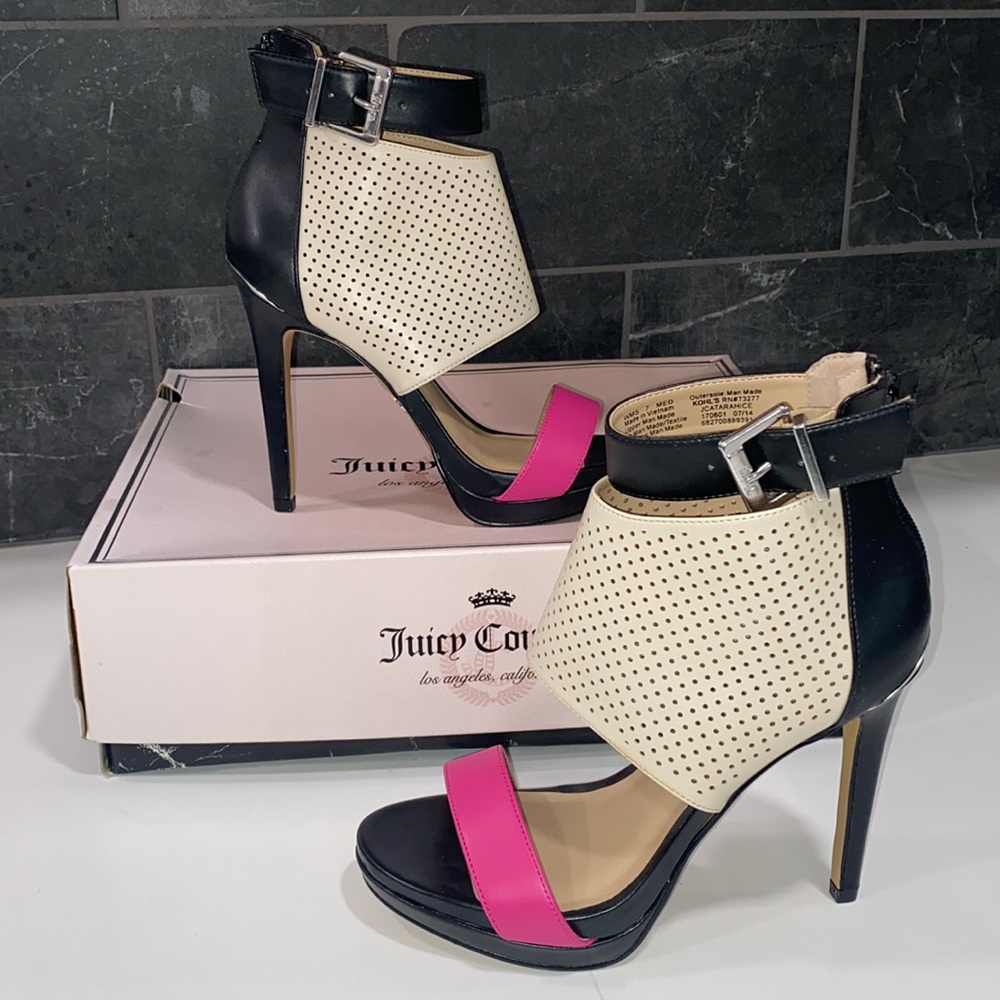 Juicy Couture Women's JCATARAHICE Platform Zip Up Ankle Platform Heels NWOB Sz 7